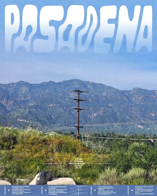 Pasadena mountain poster design