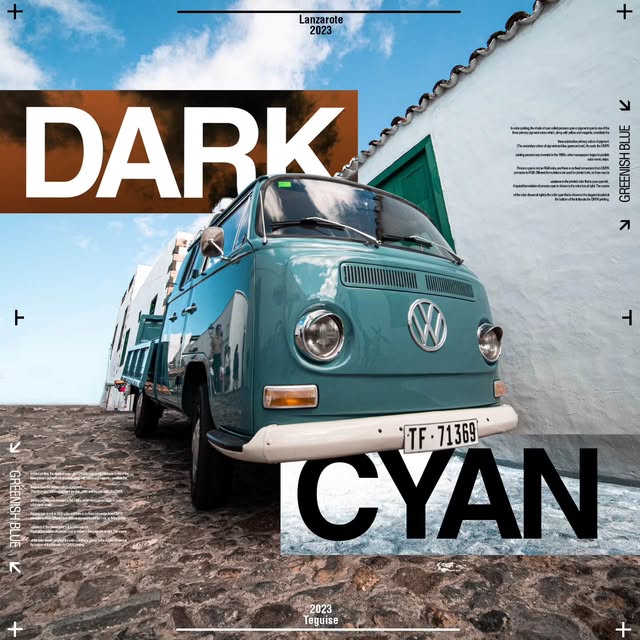Dark Cyan Volkswagen poster design